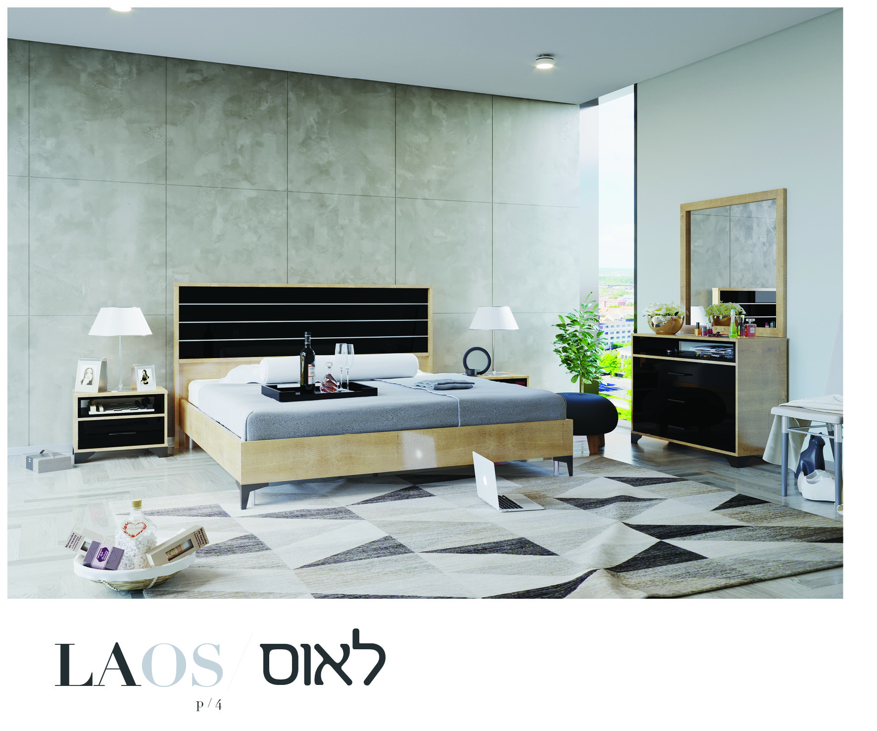 חדר שינה דגם לאוס חדר שינה לאוס דגם V1008 – תמונה 1