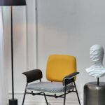 כורסא ראם דגם מדרה מתכת ועור ירוק